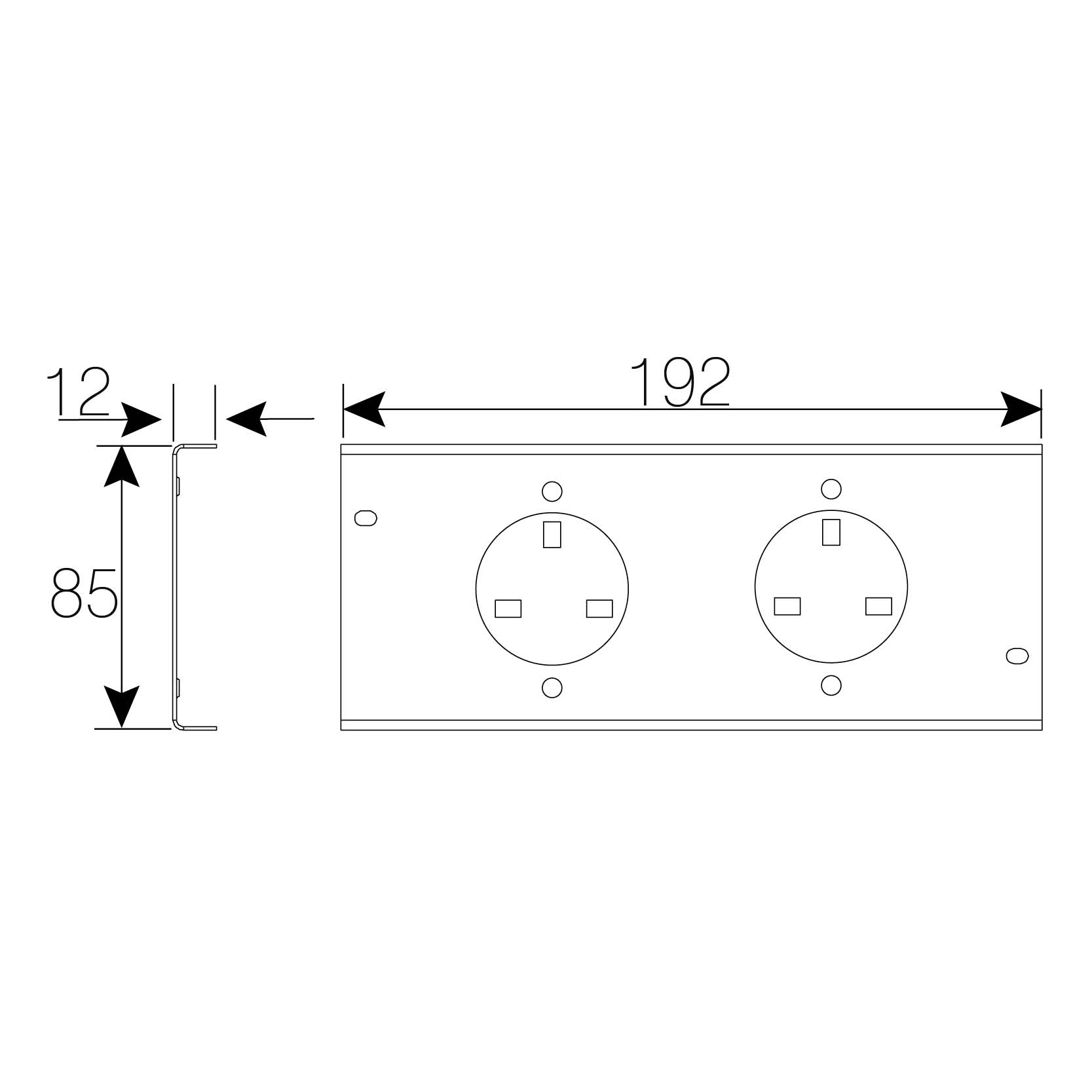 2 x 1 Gang Unswitched Socket into Plate - Tamlex