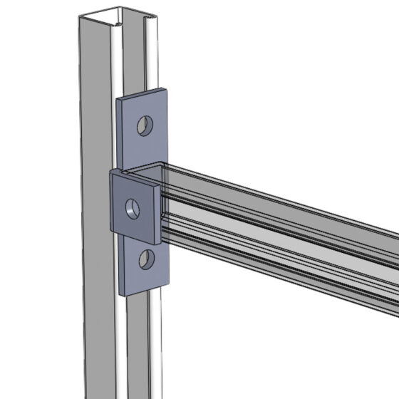4 Hole 90° Channel Support Bracket Tamlex