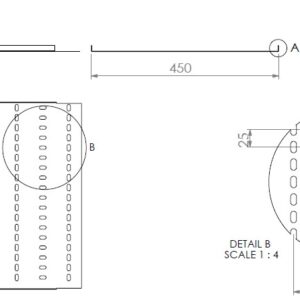 450mm Light Duty Straight Edge ZM Cable Tray (3m Length) - Image 2