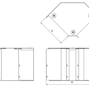 300mm x 150mm 90° IP4X Turnbuckle Gusset Bend Top Lid - Image 2