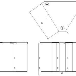 75mm x 75mm 45° IP4X Turnbuckle Gusset Bend Top Lid - Image 2