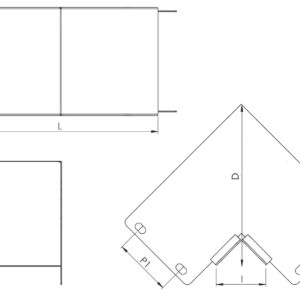 150mm x50mm 90° IP4X Turnbuckle Sharp Bend Inside Lid - Image 2