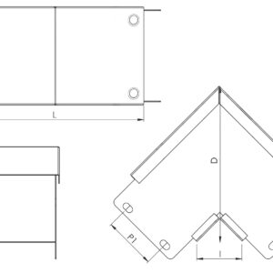 150mm x150mm 90° IP4X Turnbuckle Sharp Bend Outside Lid - Image 2