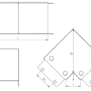 150mm x 100mm 90° IP4X Turnbuckle Sharp Bend Top Lid - Image 2