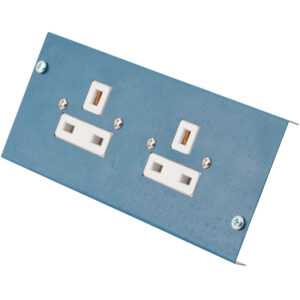 2 x 1 Gang Unswitched Socket into Plate