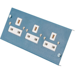 3 x 1 Gang Unswitched Sockets into Plate